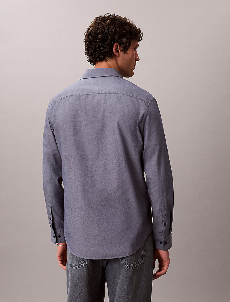 Calvin Klein Mavi Renkli Erkek Washed Poplin Gömlek