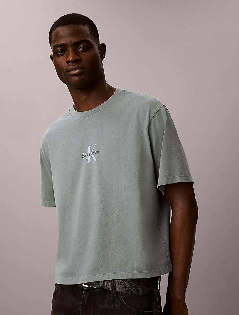 Calvin Klein Yeşil Renkli Erkek 90s Fit Monologo T-shirt