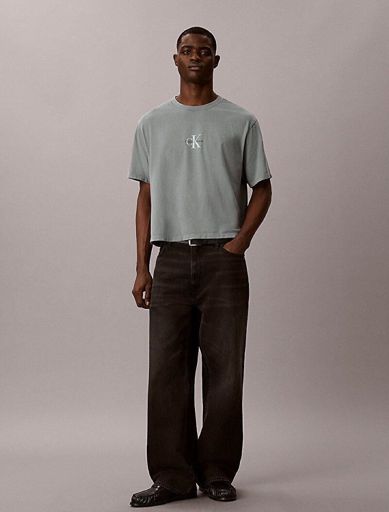 Calvin Klein Yeşil Renkli Erkek 90s Fit Monologo T-shirt