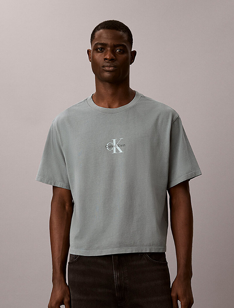 Calvin Klein Yeşil Renkli Erkek 90s Fit Monologo T-shirt