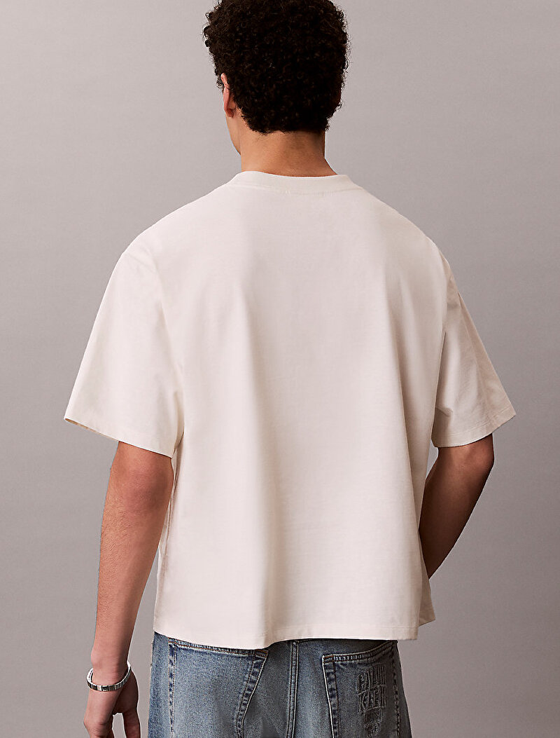 Calvin Klein Beyaz Renkli Erkek 90s Fit Micro T-shirt
