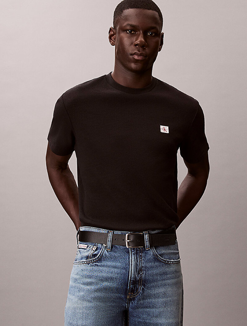 Calvin Klein Siyah Renkli Erkek Waffle Heritage T-shirt