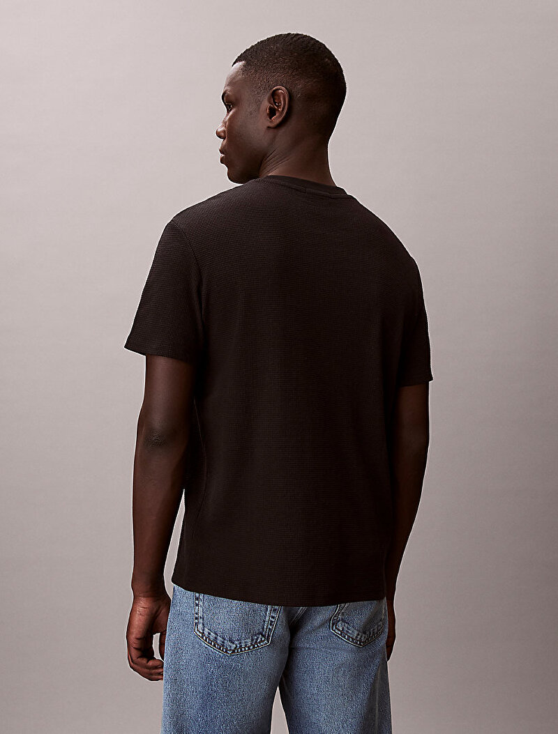 Calvin Klein Siyah Renkli Erkek Waffle Heritage T-shirt