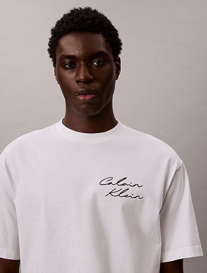 Calvin Klein Beyaz Renkli Erkek 16s Graphic T-shirt