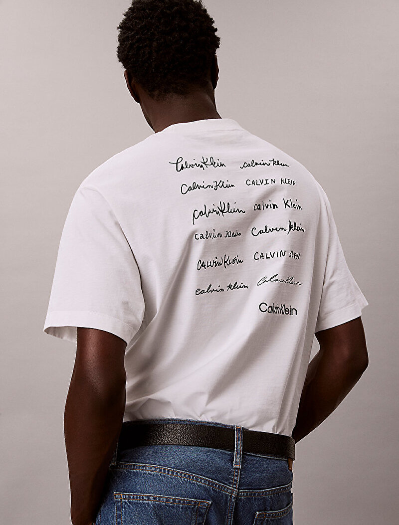 Calvin Klein Beyaz Renkli Erkek 16s Graphic T-shirt