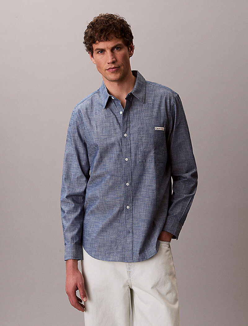 Calvin Klein Mavi Renkli Erkek Chambray Classic Gömlek