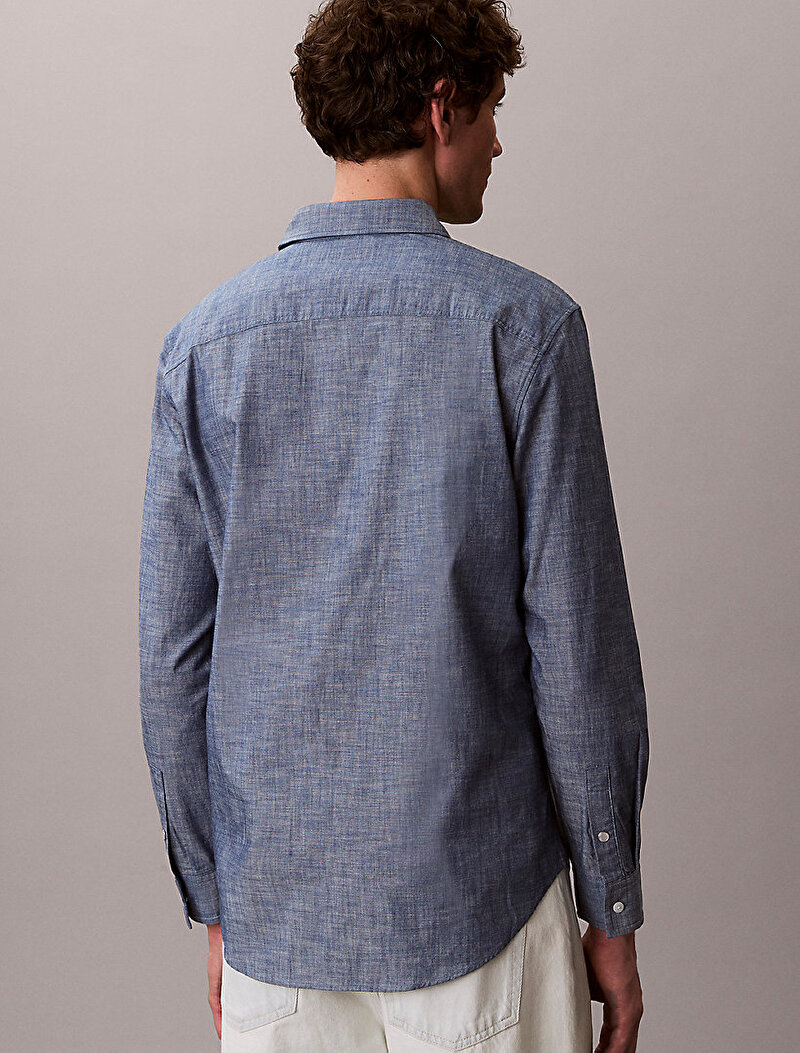 Calvin Klein Mavi Renkli Erkek Chambray Classic Gömlek