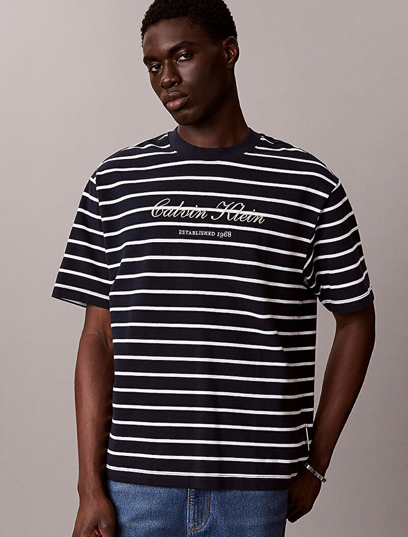 Erkek Stripe Casual T-shirt