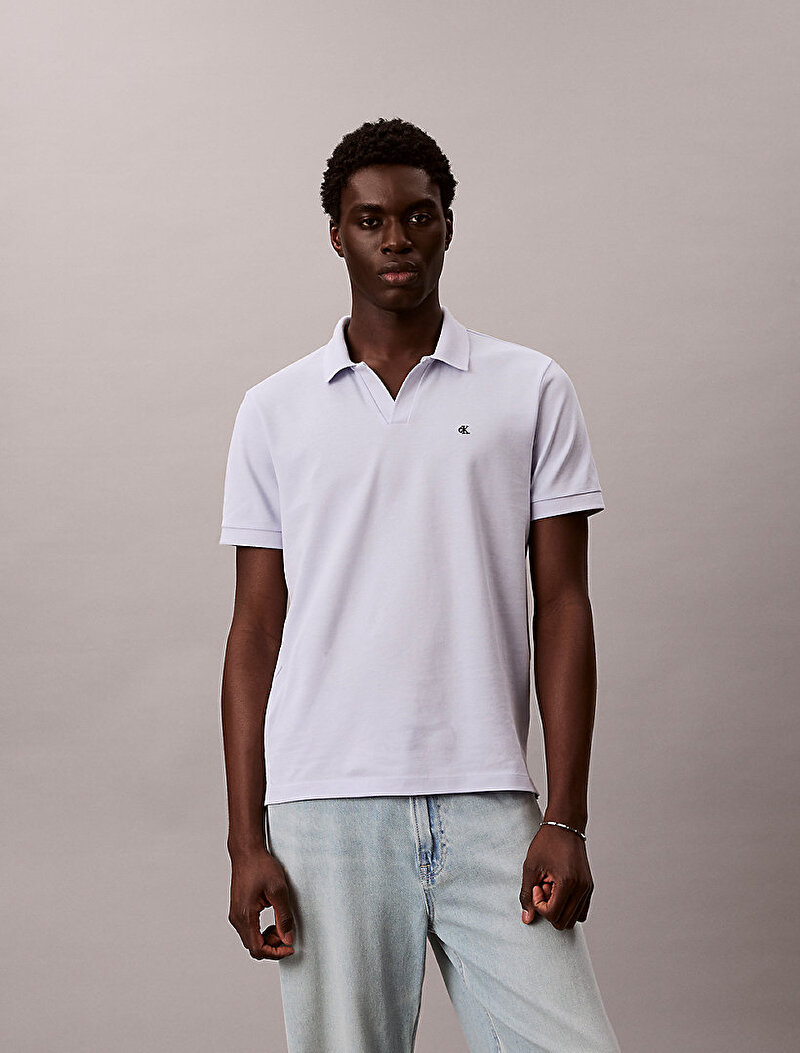 Calvin Klein Mavi Renkli Erkek Open Collar Casual Polo T-shirt