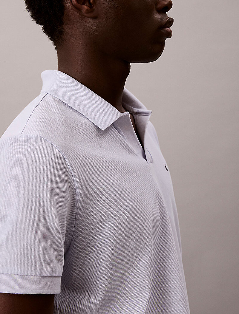 Calvin Klein Mavi Renkli Erkek Open Collar Casual Polo T-shirt