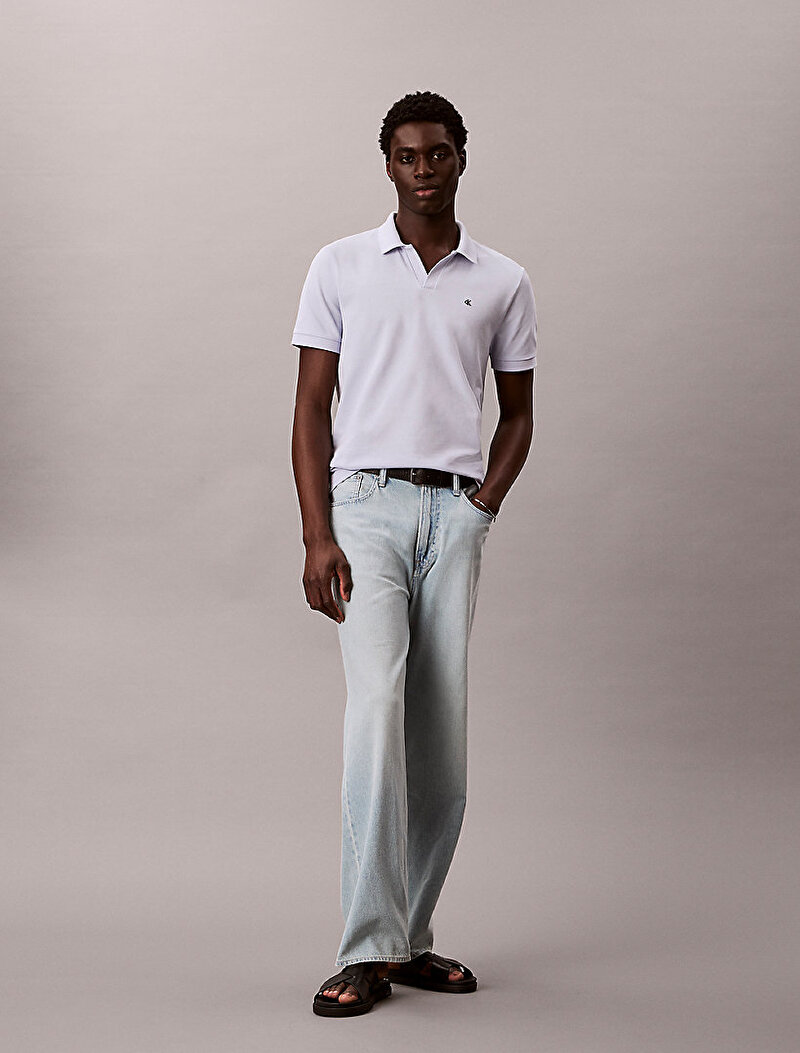 Calvin Klein Mavi Renkli Erkek Open Collar Casual Polo T-shirt