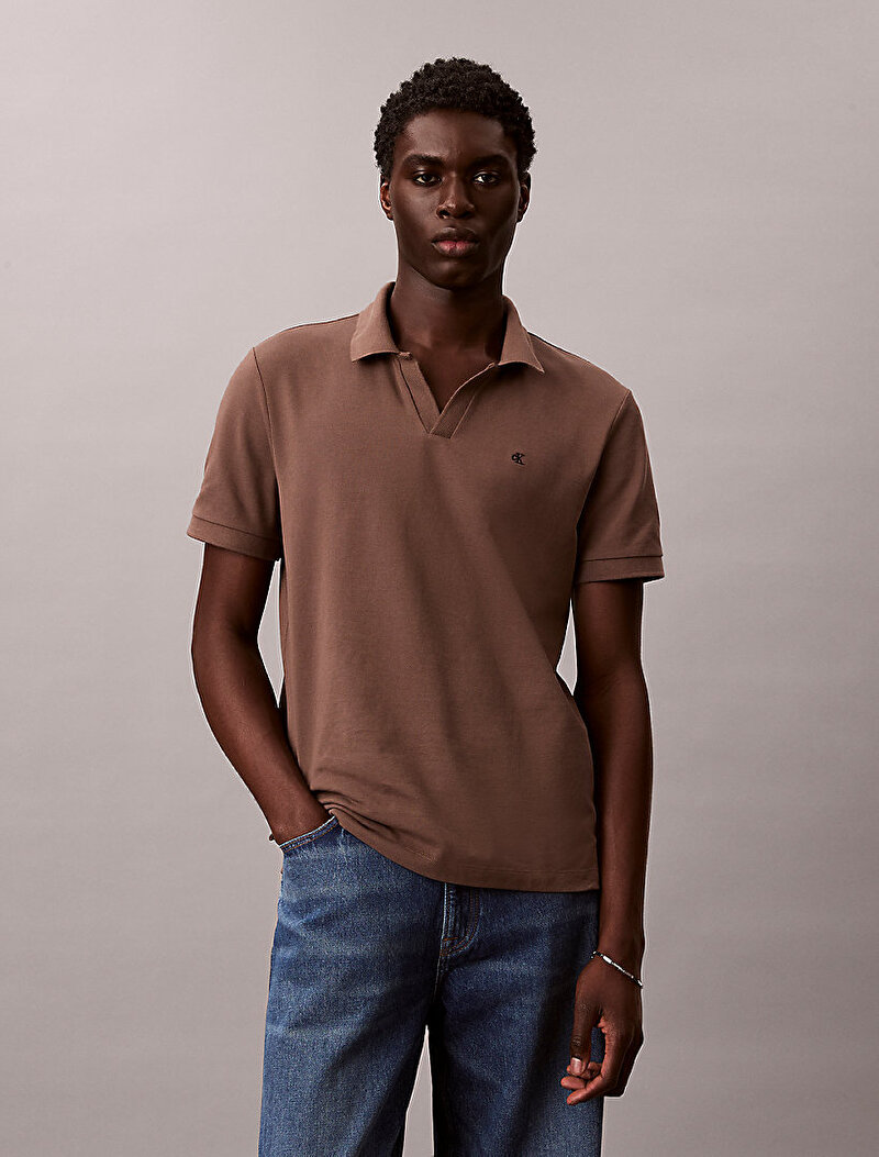 Erkek Open Collar Casual Polo T-shirt