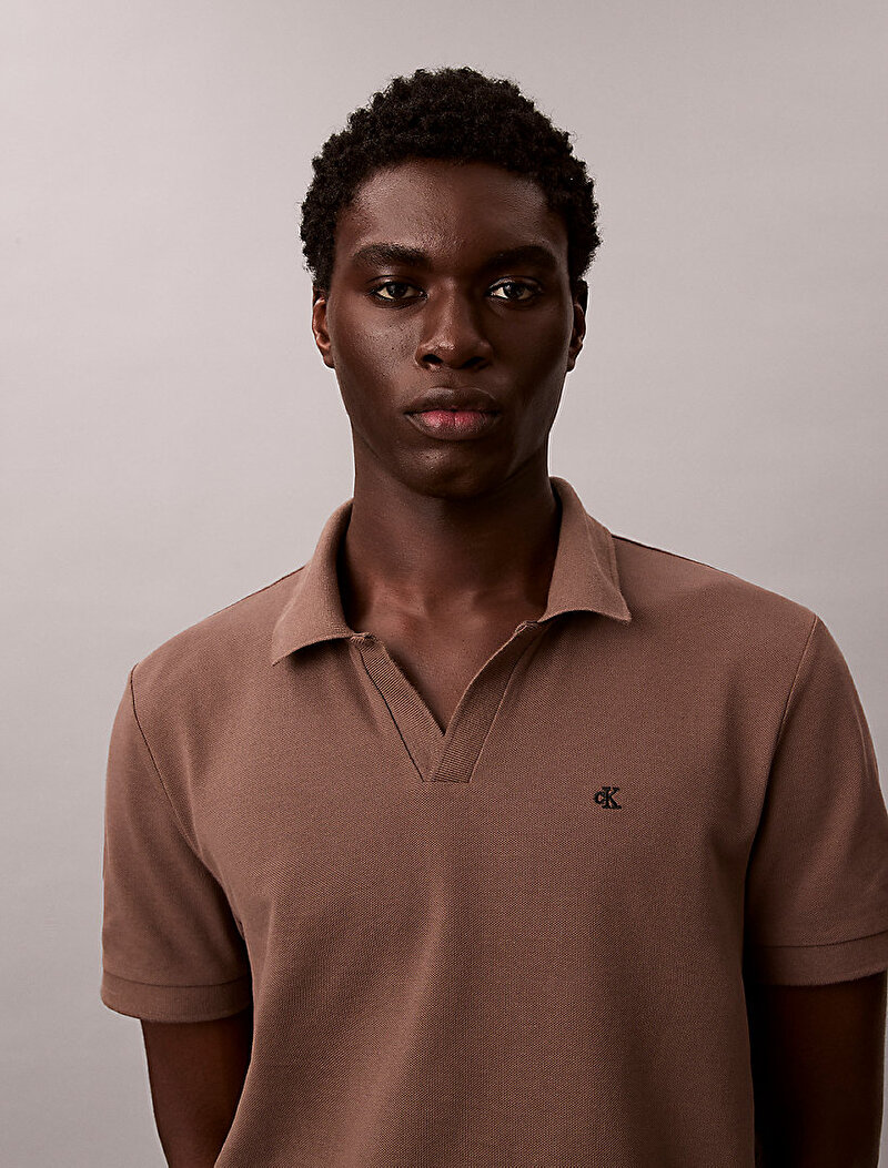 Calvin Klein Yeşil Renkli Erkek Open Collar Casual Polo T-shirt