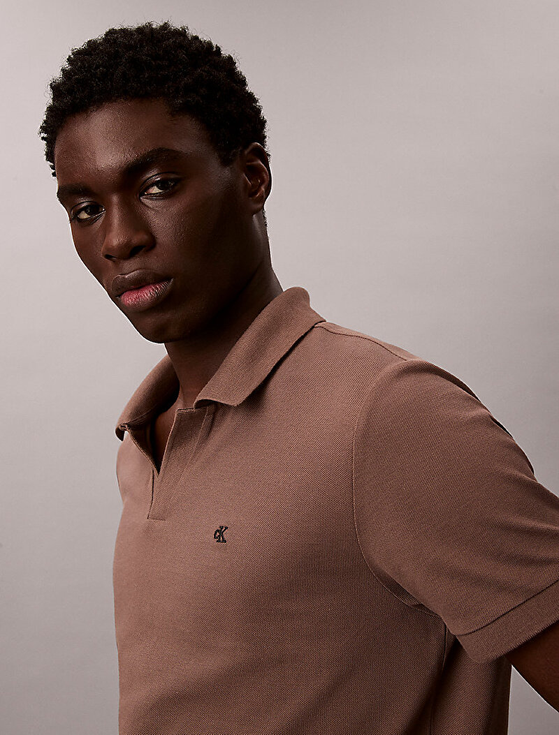 Calvin Klein Yeşil Renkli Erkek Open Collar Casual Polo T-shirt