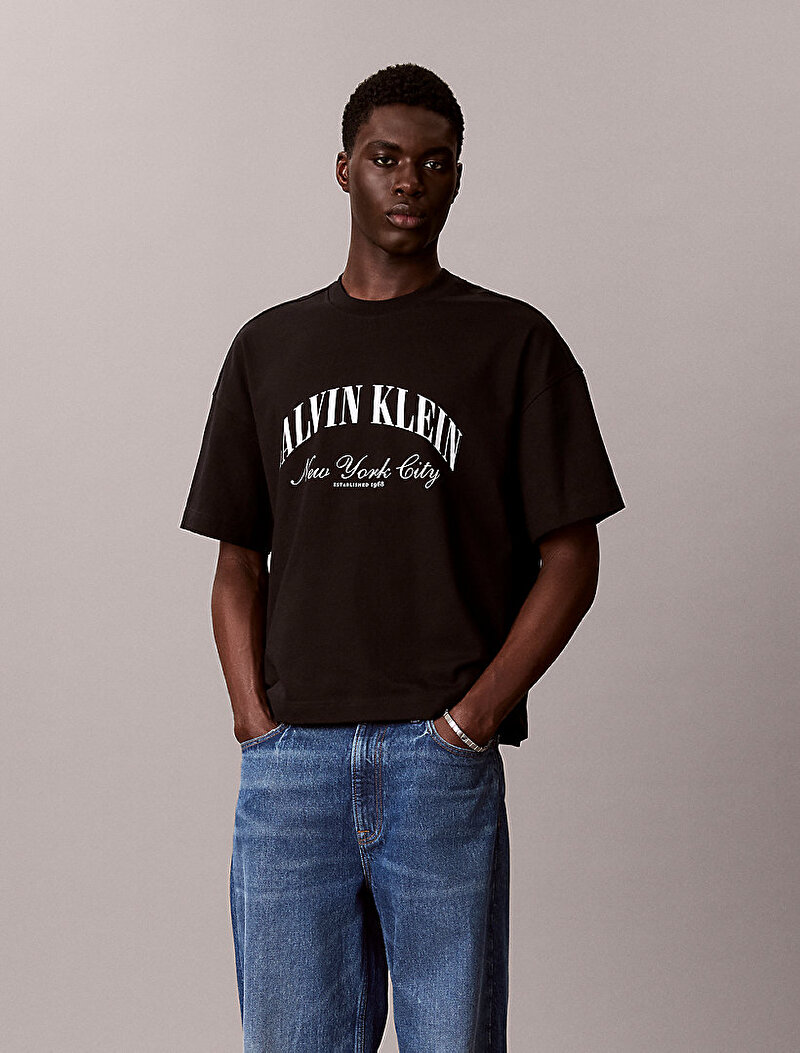 Calvin Klein Siyah Renkli Erkek Relaxed Premium T-shirt