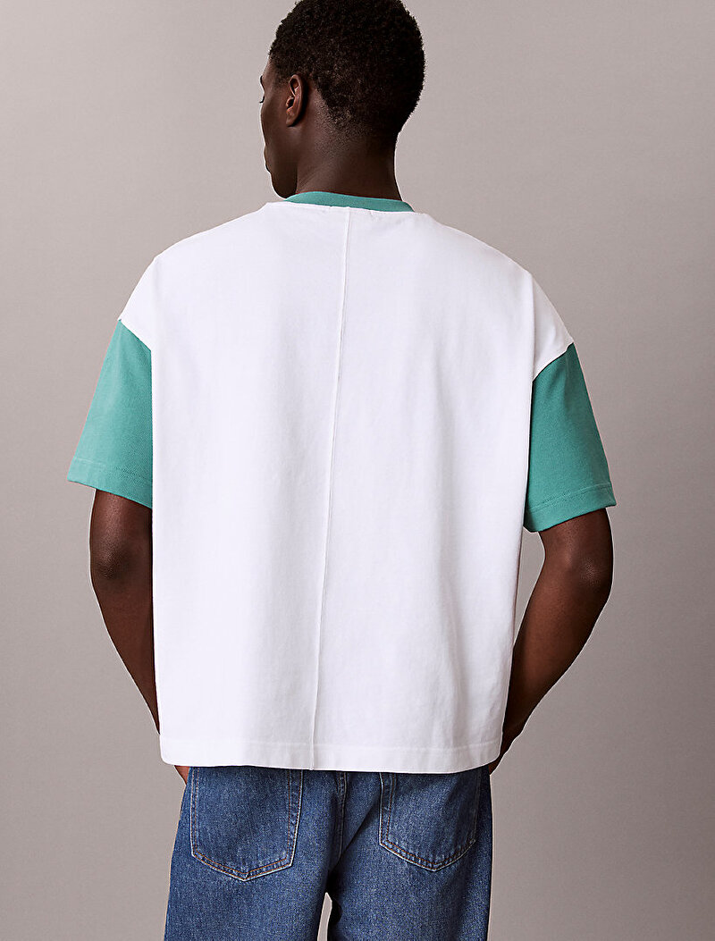 Calvin Klein Beyaz Renkli Erkek Relaxed Premium T-shirt