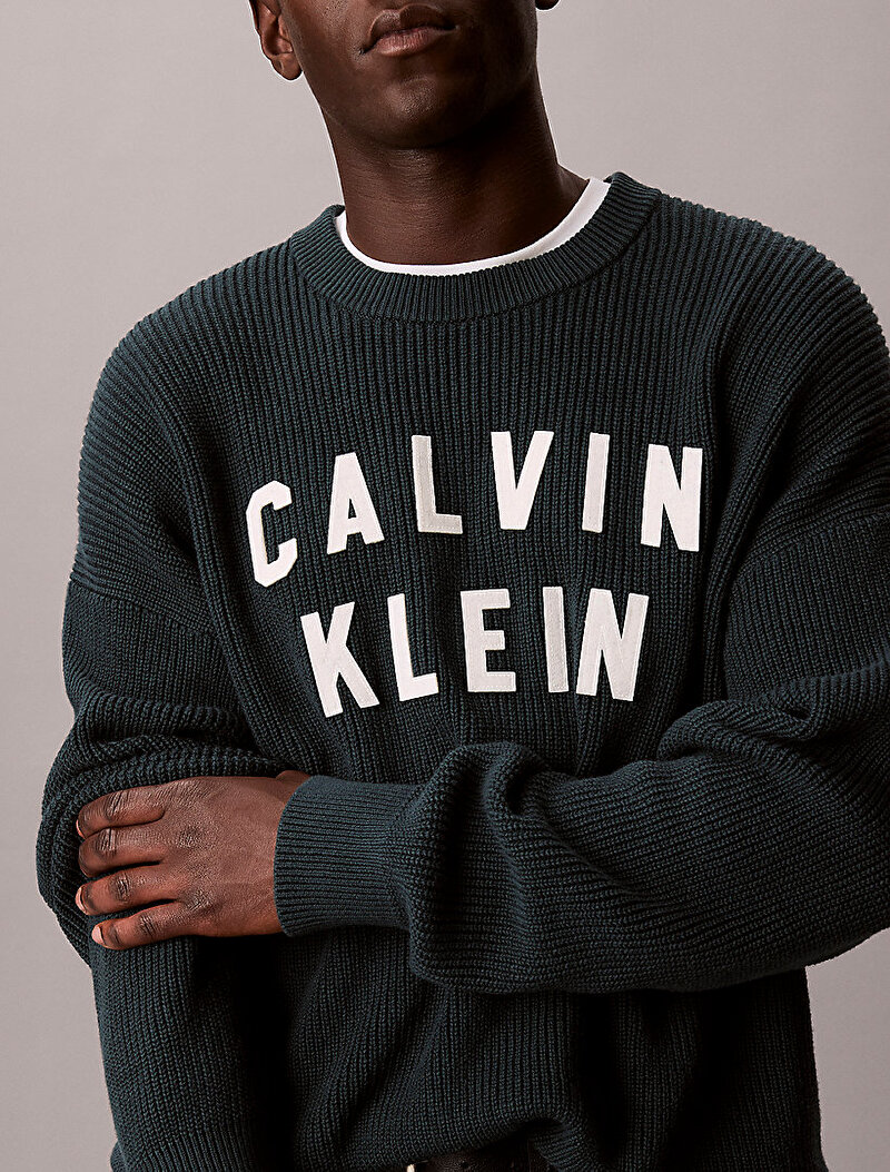 Calvin Klein Lacivert Renkli Erkek Collegiate Cotton Kazak