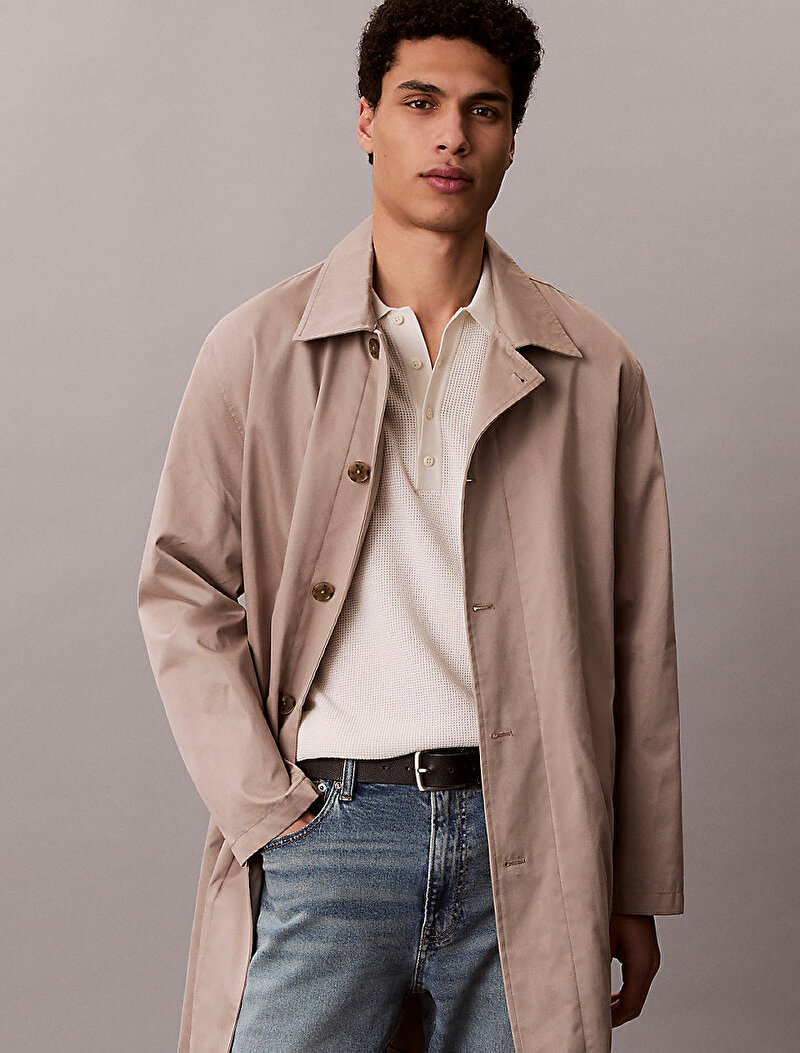 Calvin Klein Beyaz Renkli Erkek Cotton Waffle Kazak