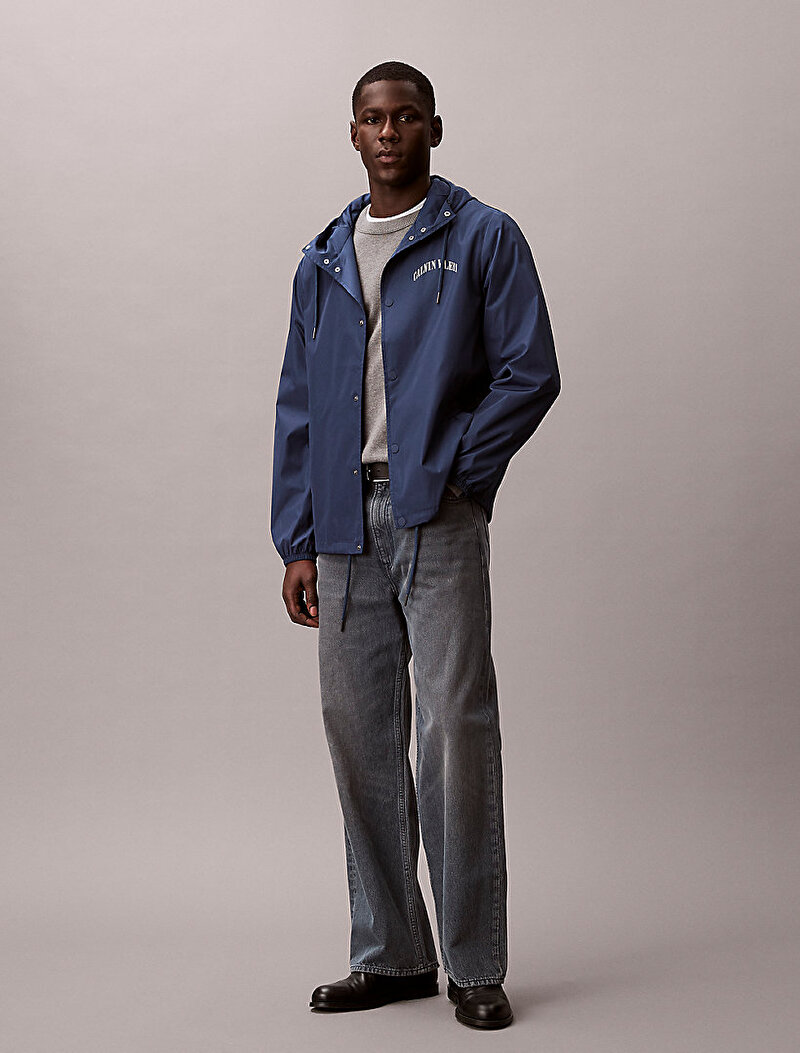 Calvin Klein Lacivert Renkli Erkek Graphic Printed Ceket