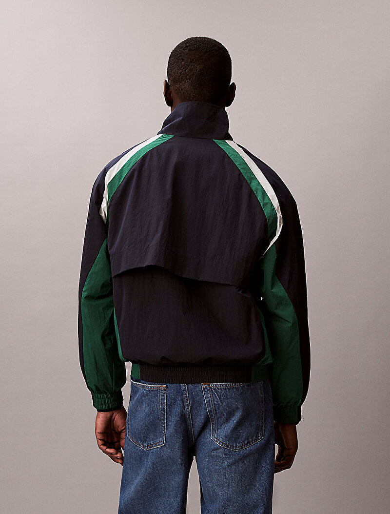 Calvin Klein Yeşil Renkli Erkek Naylon Colorblock Ceket