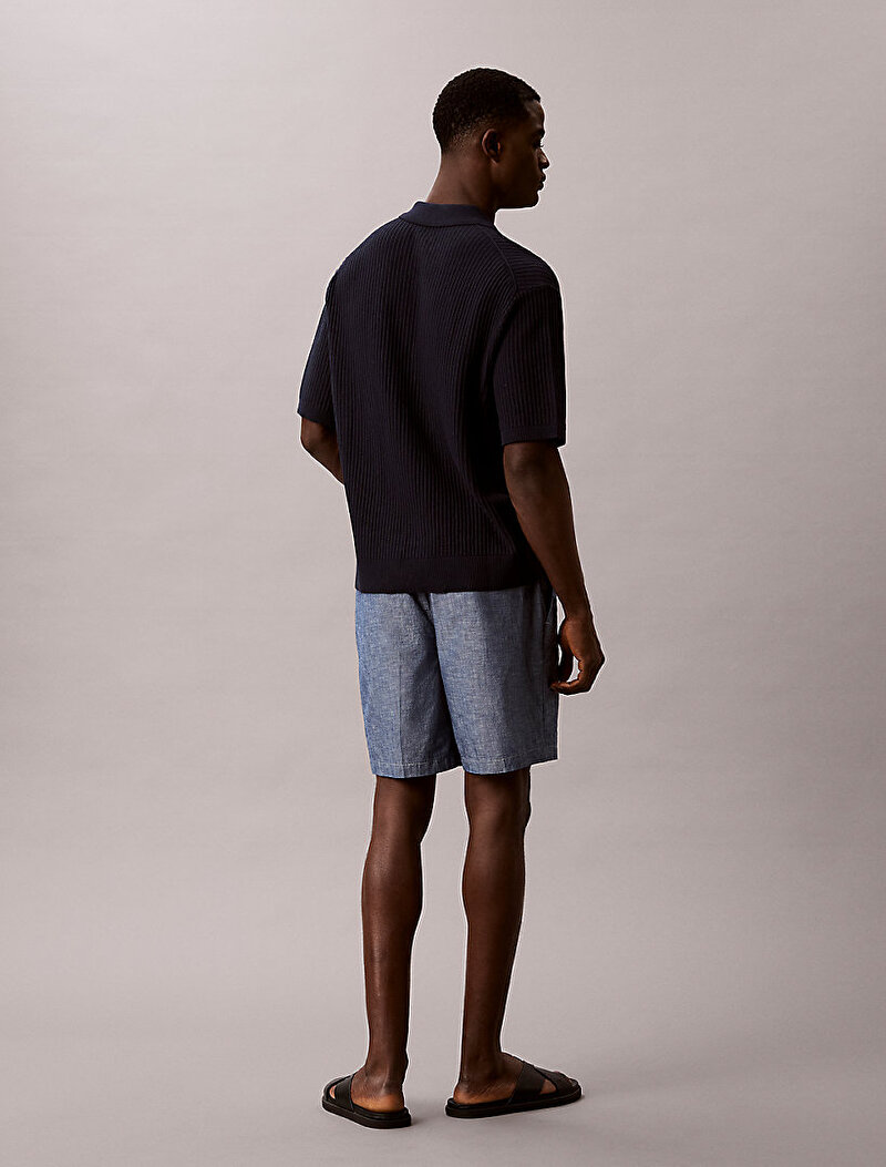 Calvin Klein Mavi Renkli Erkek Straight Chambray Şort