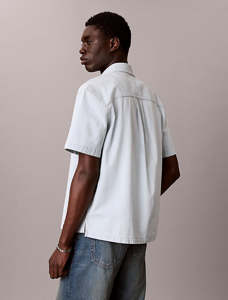Calvin Klein Mavi Renkli Erkek Short Sleeve Gömlek