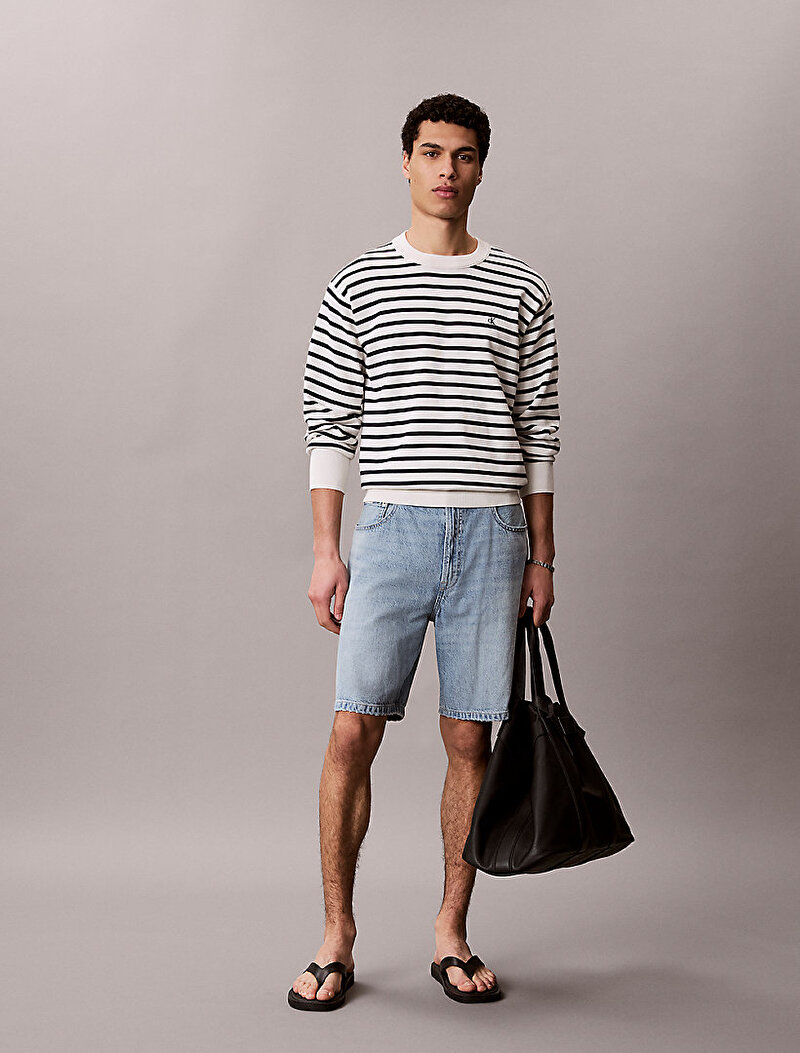 Calvin Klein Mavi Renkli Erkek Linen 90s Şort