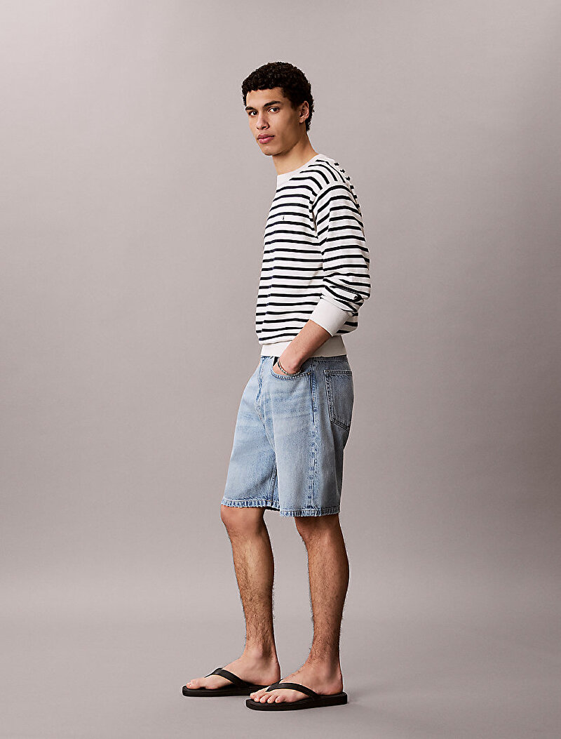 Calvin Klein Mavi Renkli Erkek Linen 90s Şort