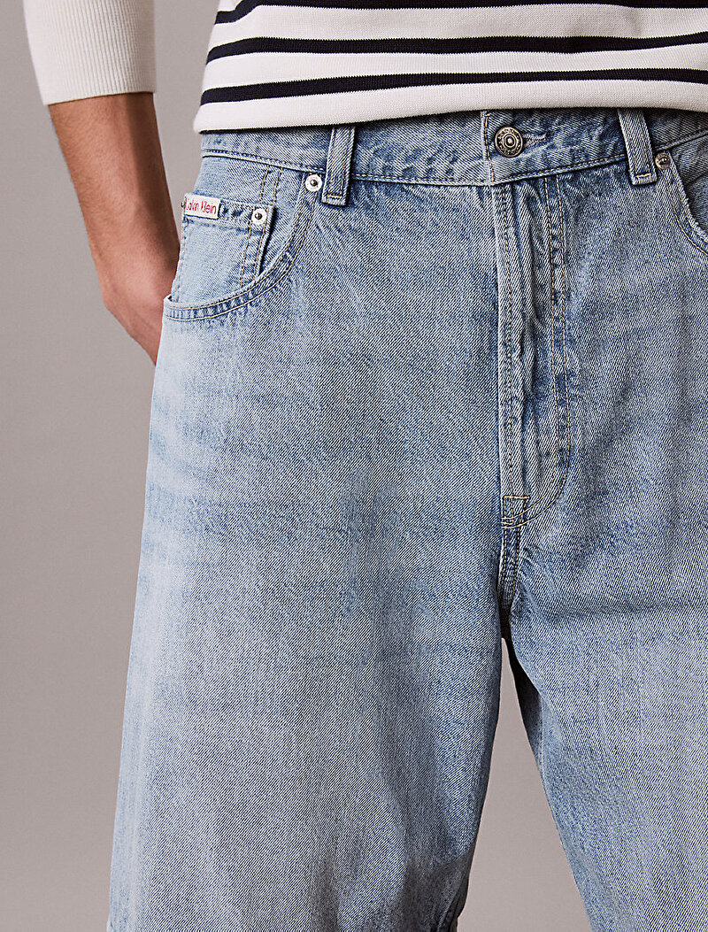 Calvin Klein Mavi Renkli Erkek Linen 90s Şort