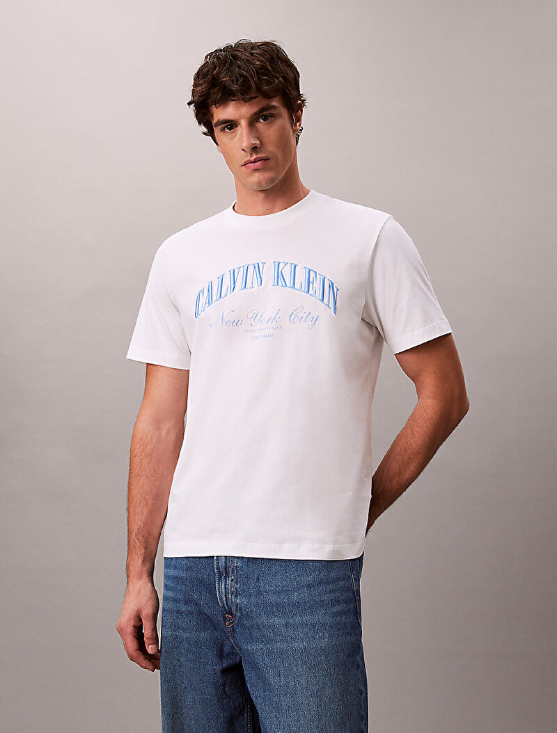 Calvin Klein Beyaz Renkli Erkek 20s T-shirt