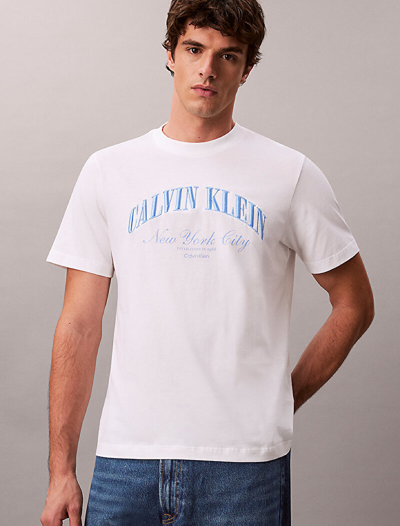 Calvin Klein Beyaz Renkli Erkek 20s T-shirt