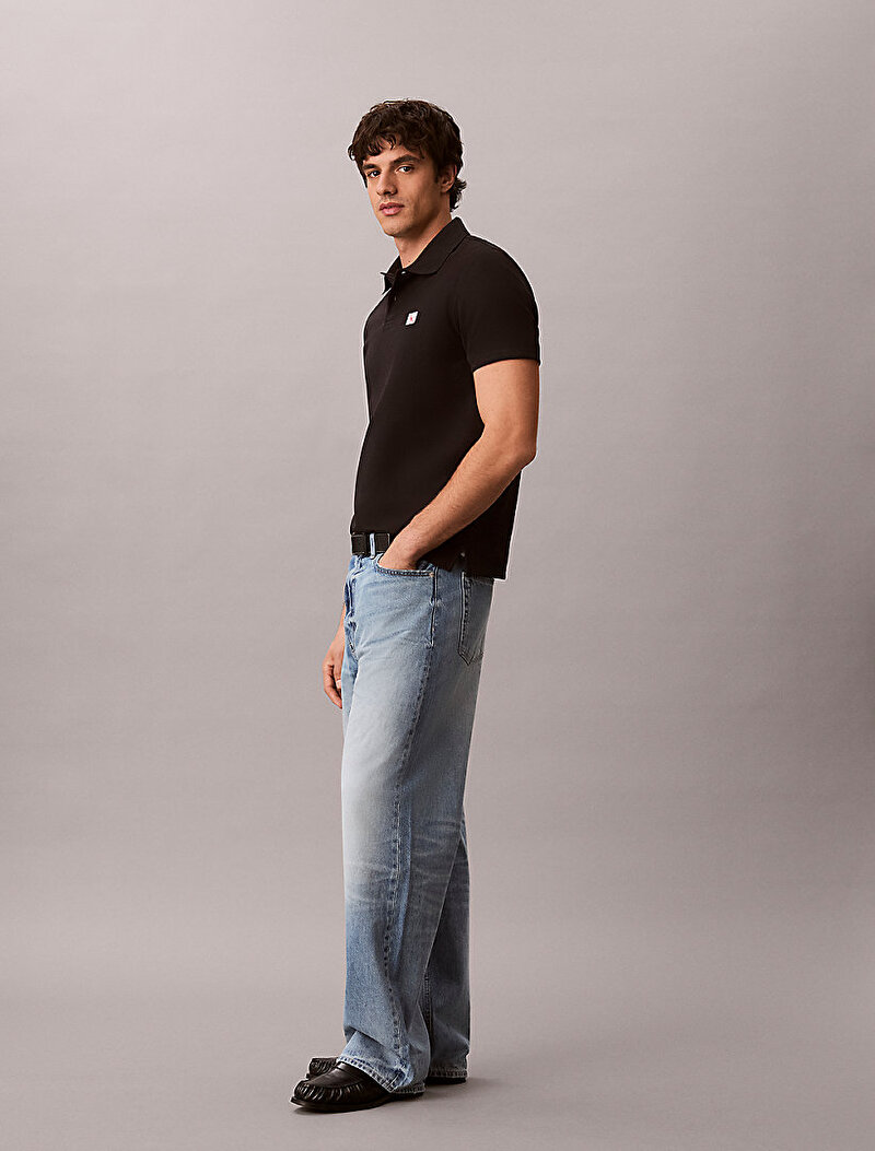 Calvin Klein Siyah Renkli Erkek Microwaffle Herit Polo T-shirt