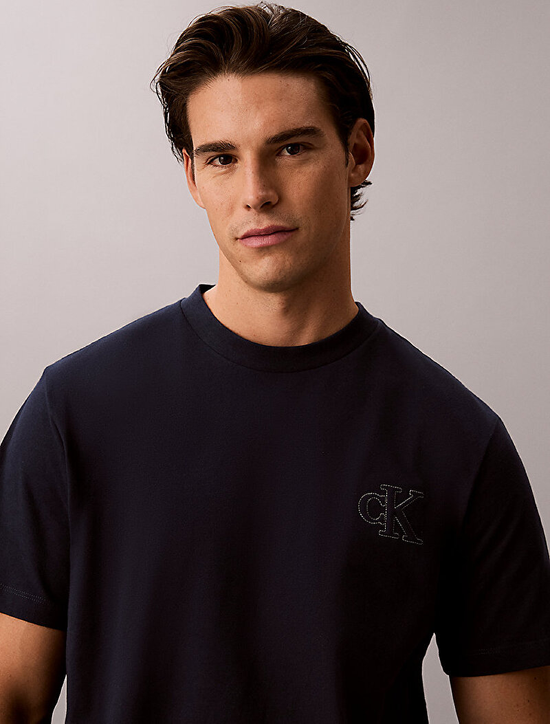Calvin Klein Lacivert Renkli Erkek 30s Jersey T-shirt
