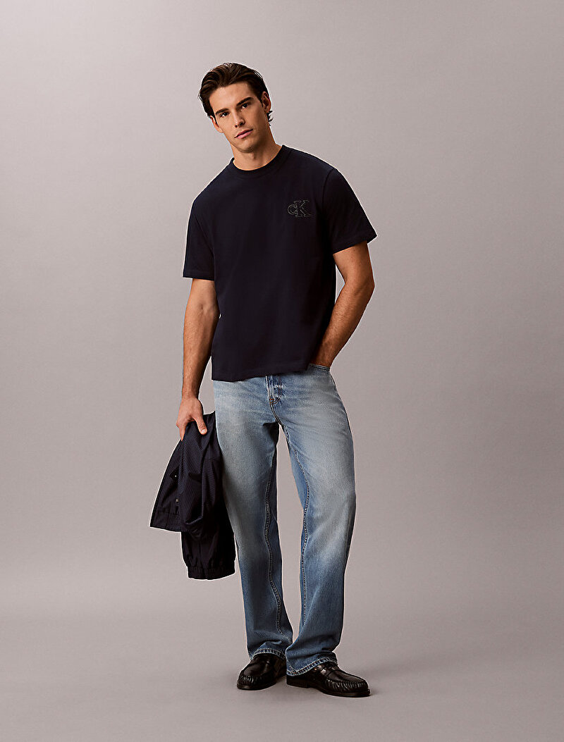 Calvin Klein Lacivert Renkli Erkek 30s Jersey T-shirt