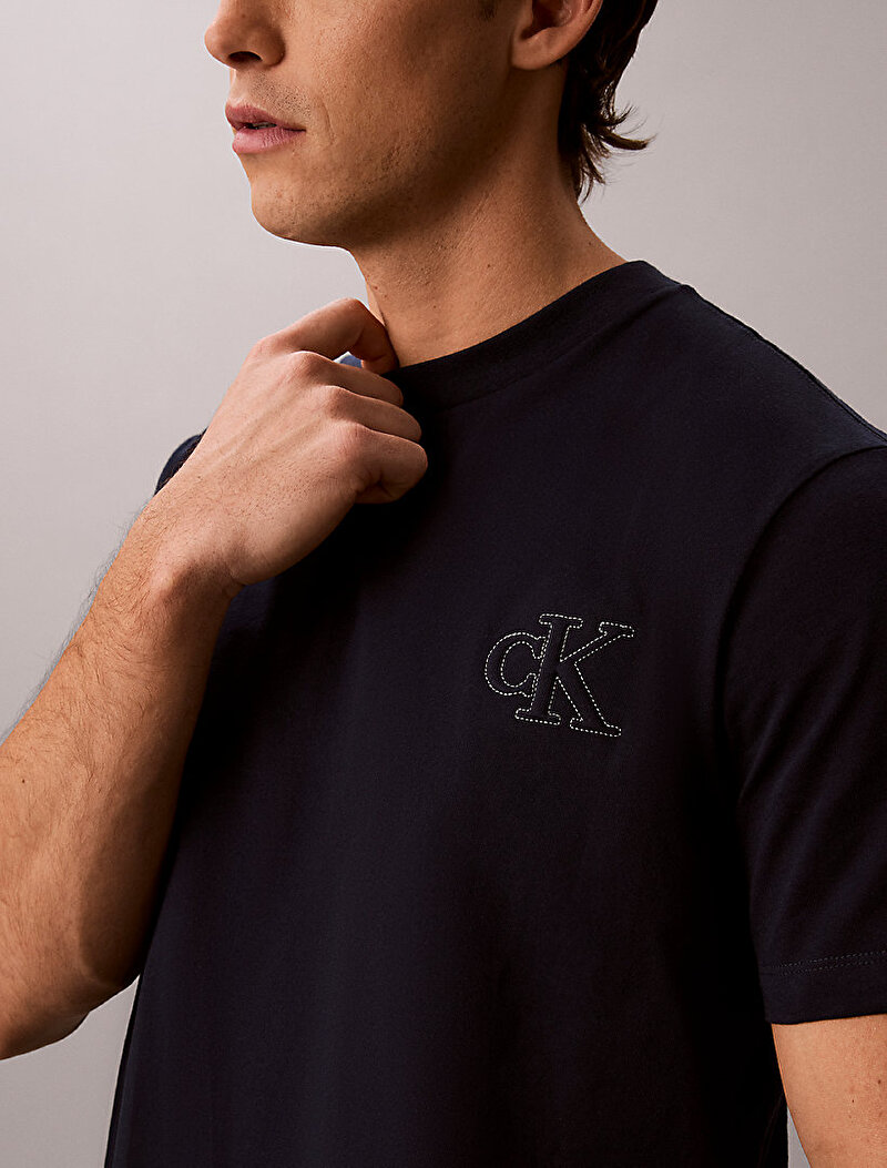 Calvin Klein Lacivert Renkli Erkek 30s Jersey T-shirt
