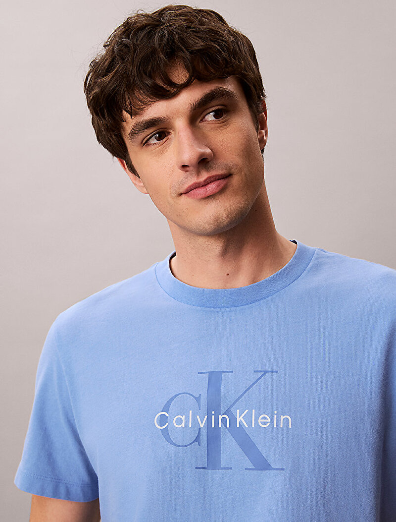 Calvin Klein Mavi Renkli Erkek 20s Acid Wash T-shirt