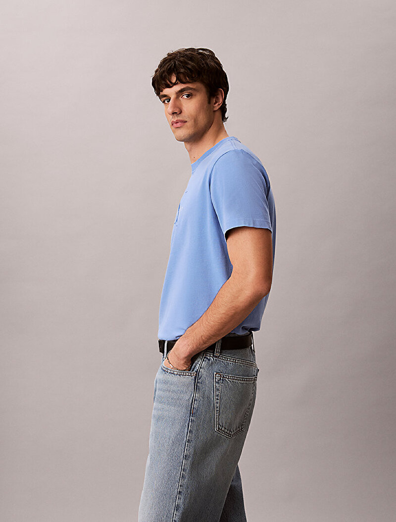 Calvin Klein Mavi Renkli Erkek 20s Acid Wash T-shirt