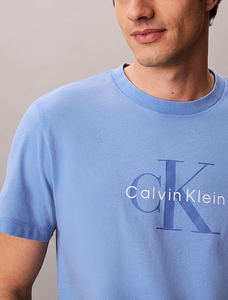 Calvin Klein Mavi Renkli Erkek 20s Acid Wash T-shirt
