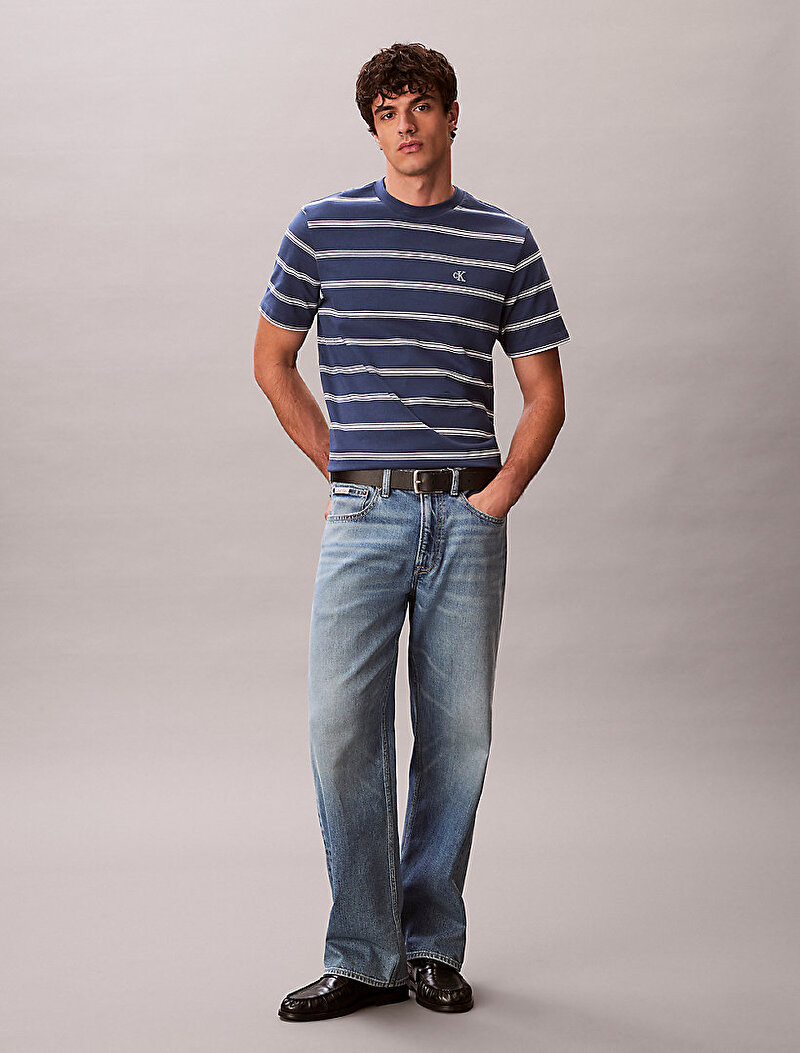 Calvin Klein Lacivert Renkli Erkek Easy Stripe T-shirt