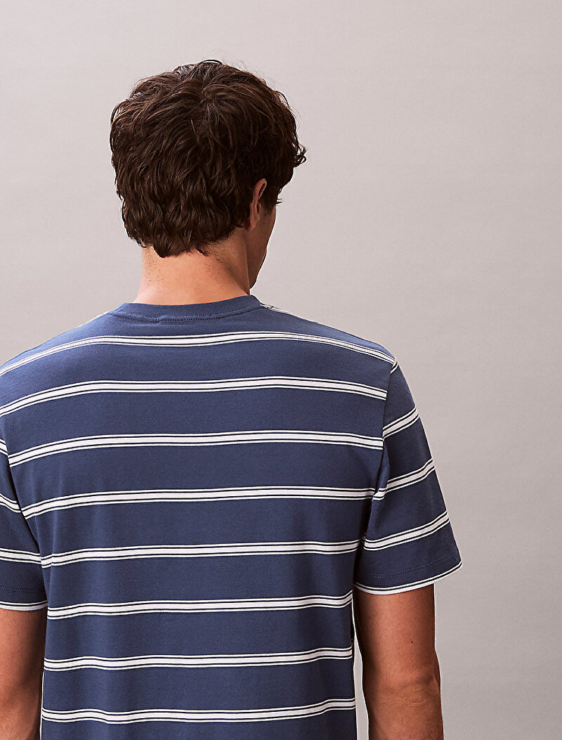 Calvin Klein Lacivert Renkli Erkek Easy Stripe T-shirt