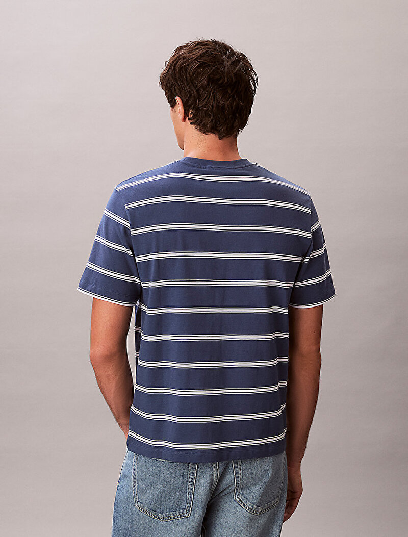 Calvin Klein Lacivert Renkli Erkek Easy Stripe T-shirt