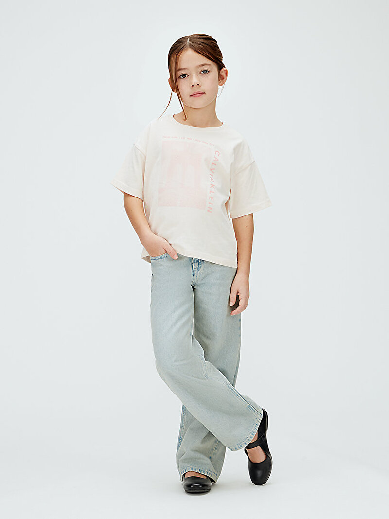 Calvin Klein Pembe Renkli Kız Çocuk Ck Bridge Graphic T-shirt