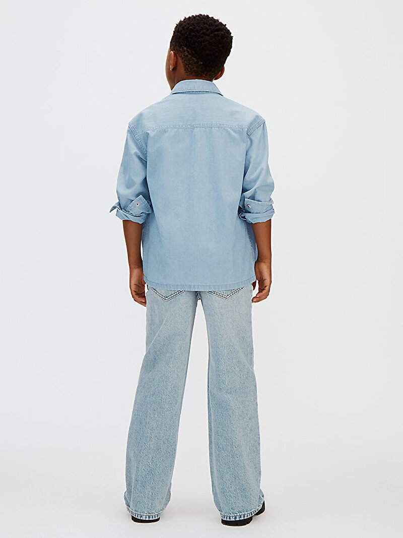 Calvin Klein Mavi Renkli Erkek Çocuk Chambray Woven Gömlek