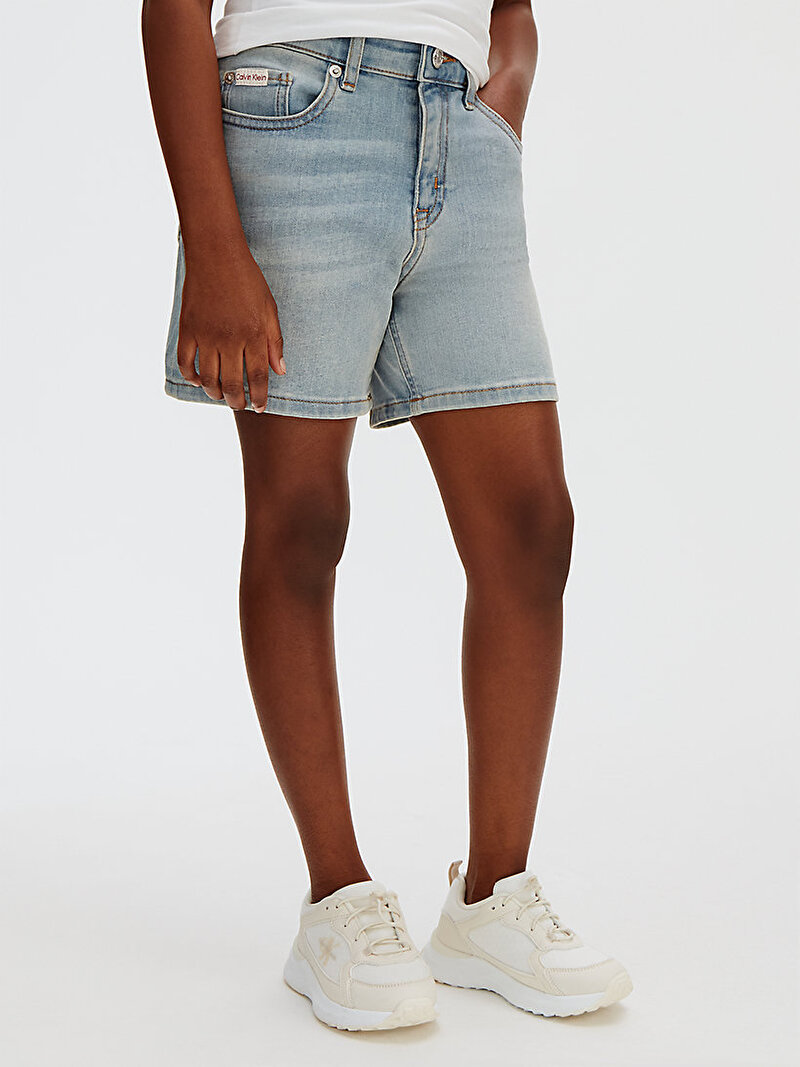 Calvin Klein Bej Renkli Kız Çocuk Bermuda Şort