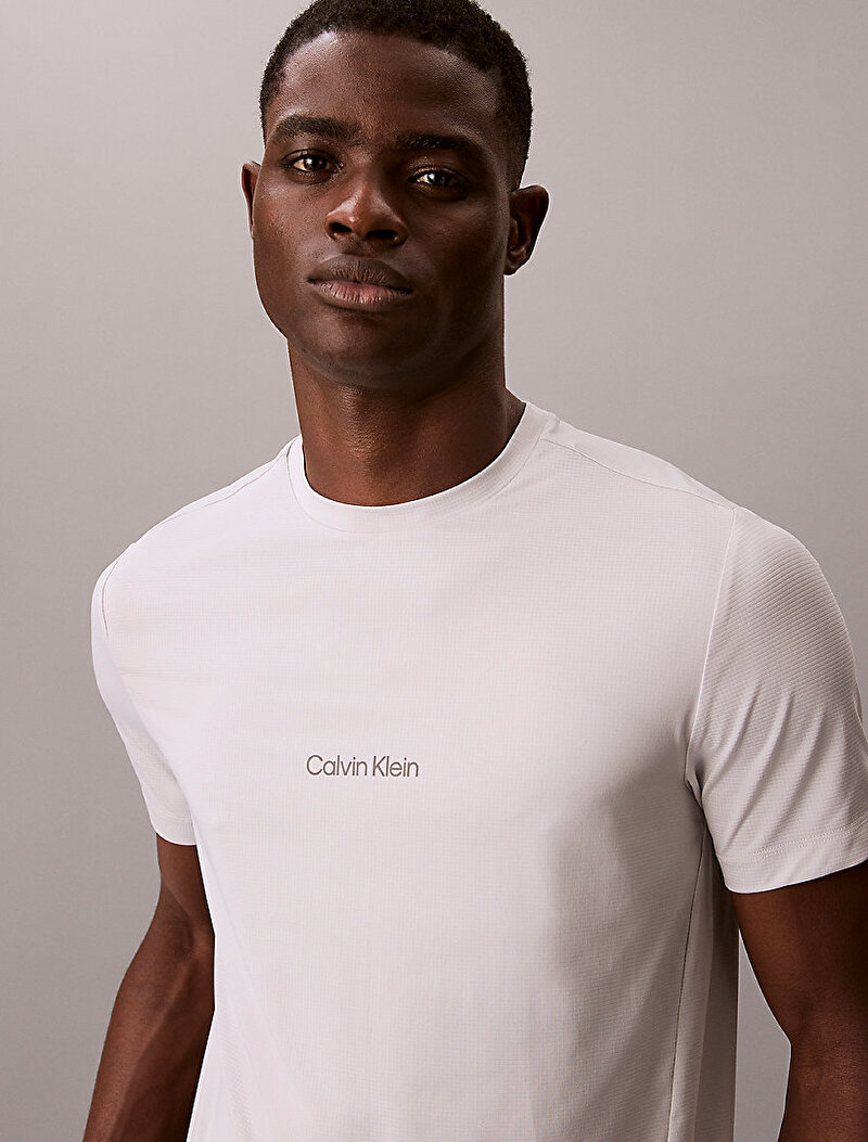 Calvin Klein Gri Renkli Erkek Mesh T-shirt