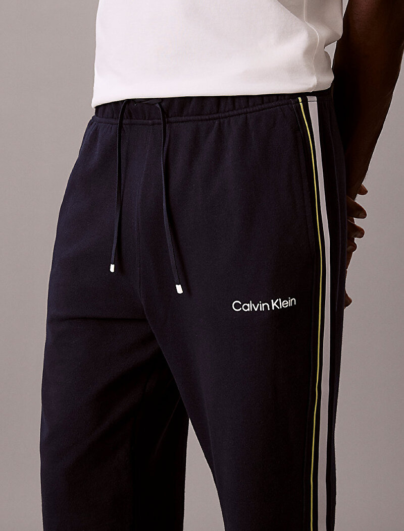 Calvin Klein Mavi Renkli Erkek Logo Tape Terry Pantolon