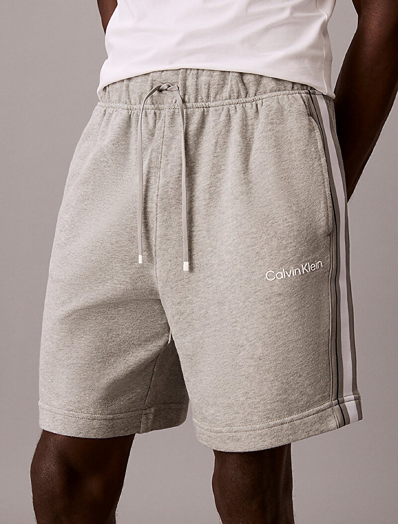 Calvin Klein Gri Renkli Erkek Logo Tape Terry Şort