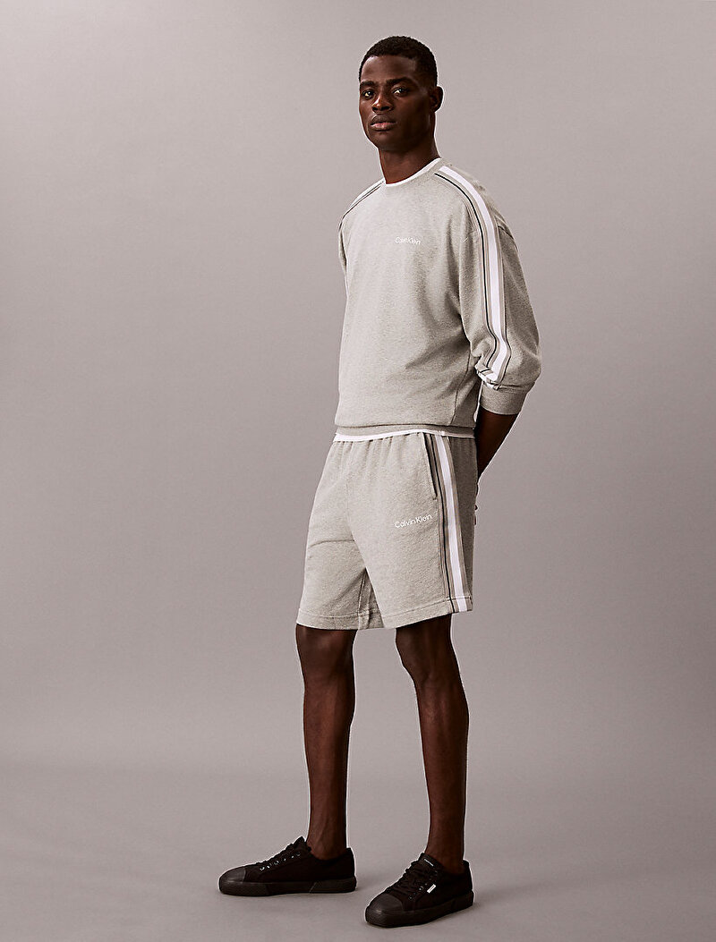 Calvin Klein Gri Renkli Erkek Logo Tape Terry Şort