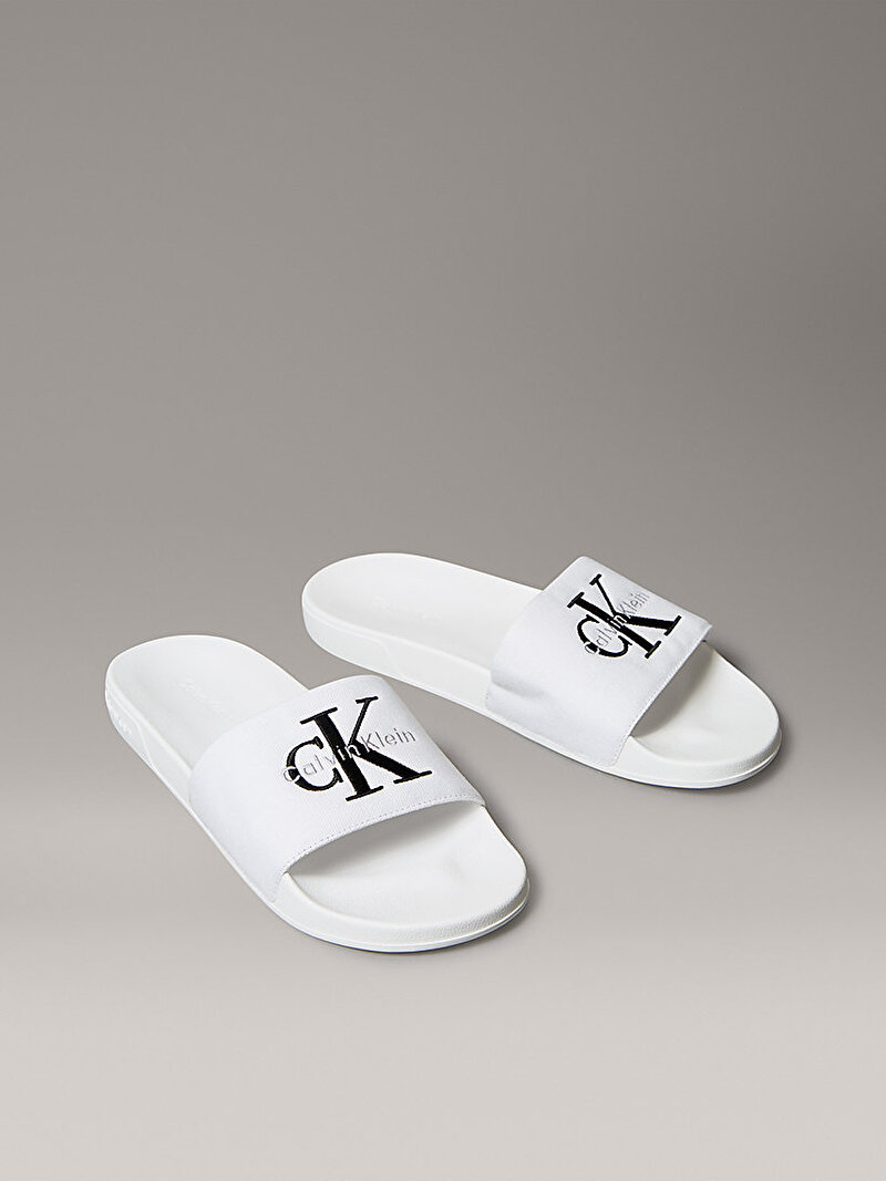 Calvin Klein Beyaz Renkli Erkek Plaj Terliği