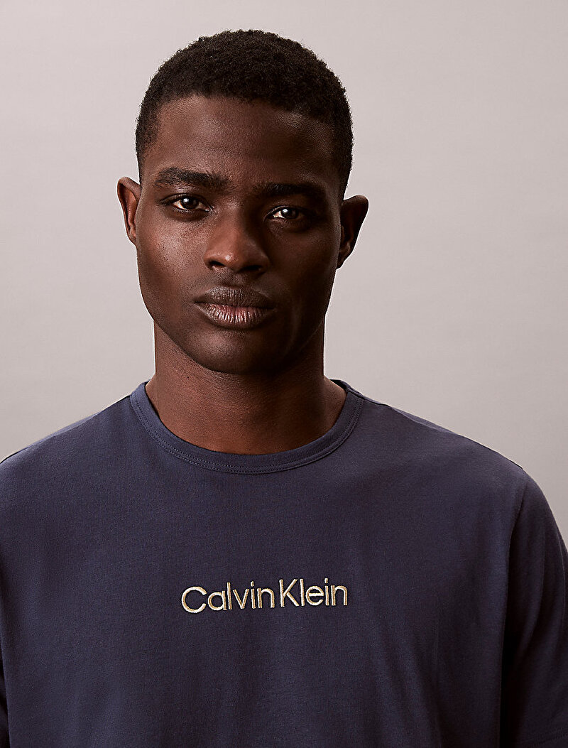 Calvin Klein Mavi Renkli Erkek Crew Neck T-shirt